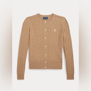Polo by Ralph Lauren Women's Tan Color Cable Knit Cardigan